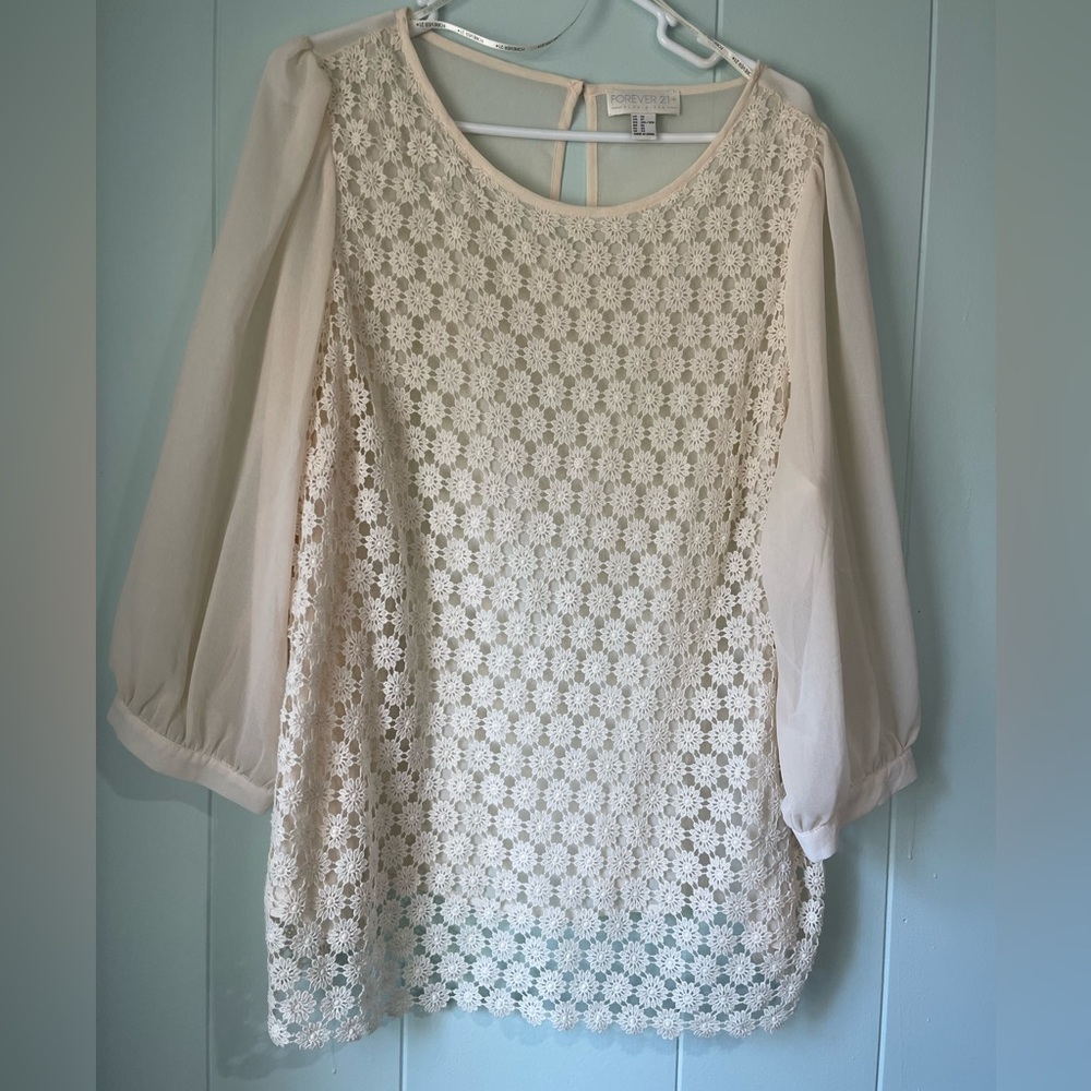 Forever 21 Cream Lace Blouse